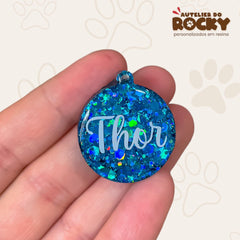 Tag Redonda Azul Celeste - Autelier do Rocky