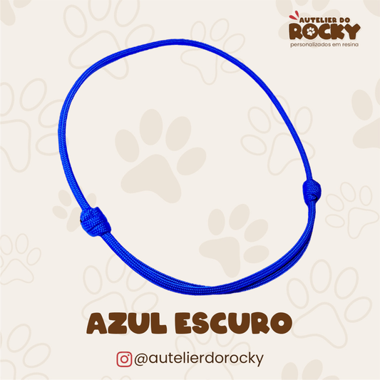 Coleira Paracord Azul Escuro - Autelier do Rocky