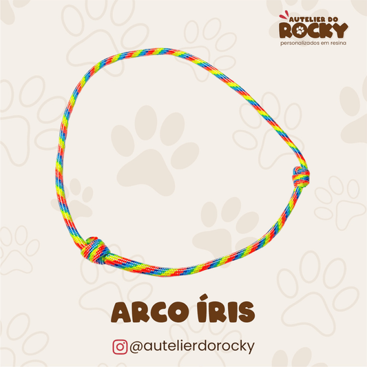 Coleira Paracord Arco Íris - Autelier do Rocky