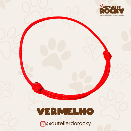 Coleira Paracord Vermelha - Autelier do Rocky