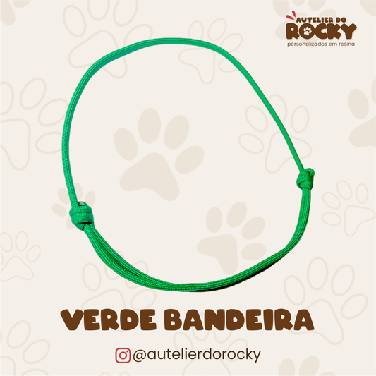 Coleira Paracord Verde Bandeira - Autelier do Rocky