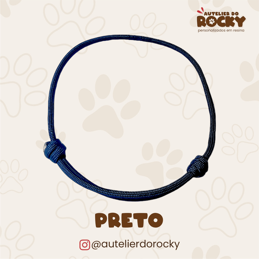 Coleira Paracord Preta - Autelier do Rocky