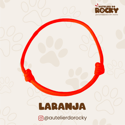 Coleira Paracord Laranja - Autelier do Rocky