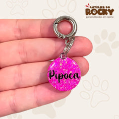 Tag Redonda Rosa Chock - Autelier do Rocky