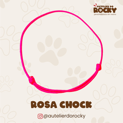 Coleira Paracord Rosa Chock - Autelier do Rocky