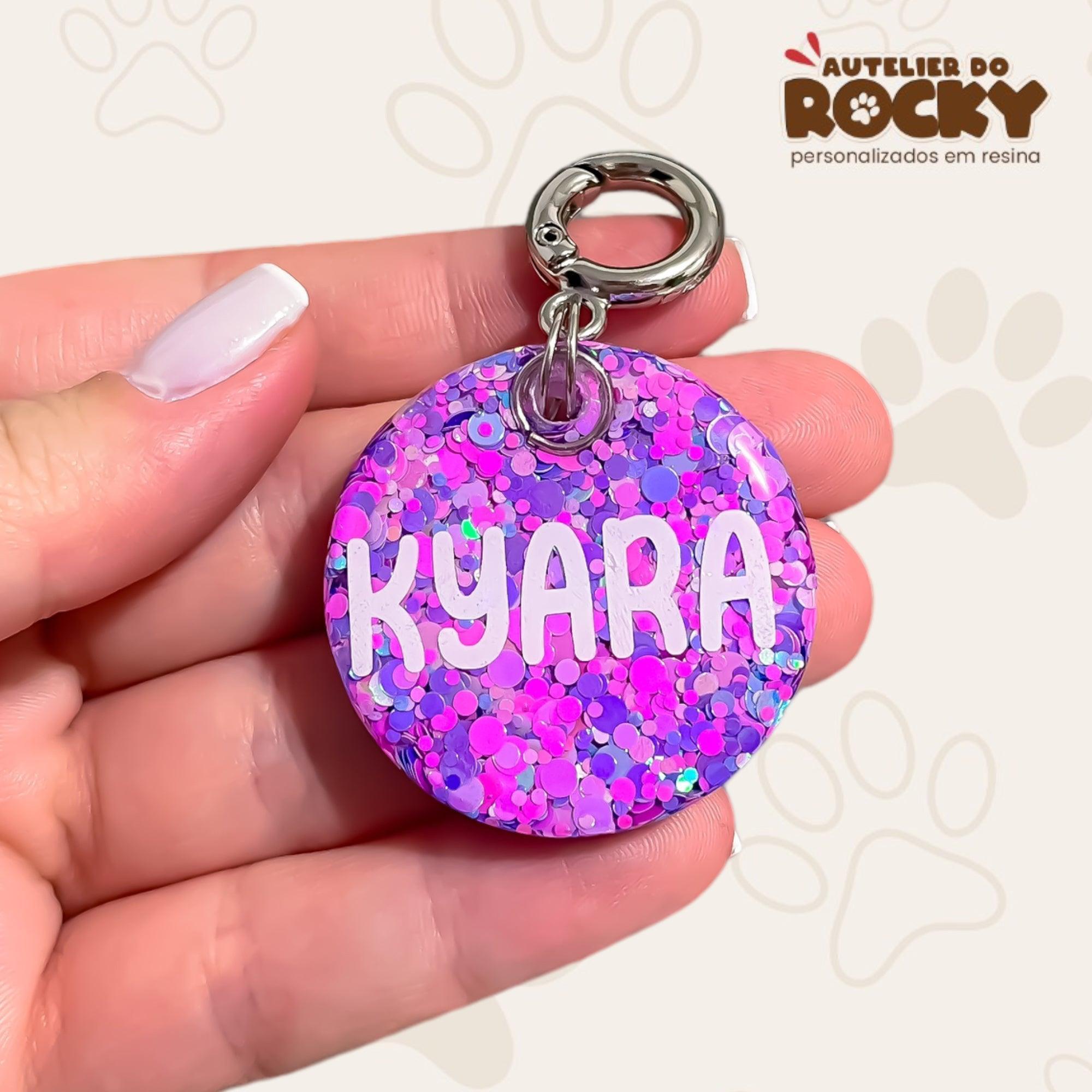 Tag Redonda Roxo Mix - Autelier do Rocky