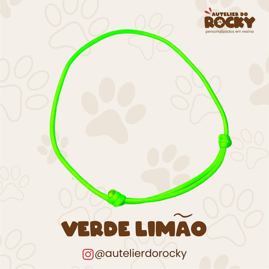 Coleira Paracord Verde Limão - Autelier do Rocky