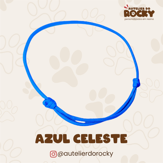 Coleira Paracord Azul Celeste - Autelier do Rocky