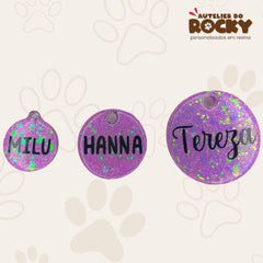 Tag Redonda Lilás - Autelier do Rocky