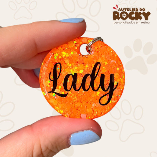 Tag Redonda Laranja - Autelier do Rocky