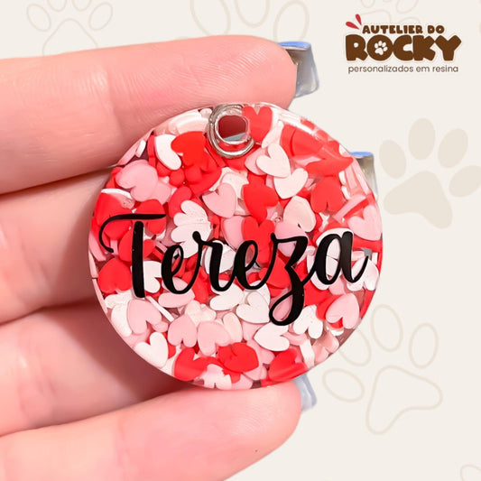Tag Redonda Corações Love - Autelier do Rocky