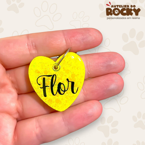 Tag Coração Amarelo - Autelier do Rocky