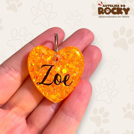 Tag Coração Laranja - Autelier do Rocky