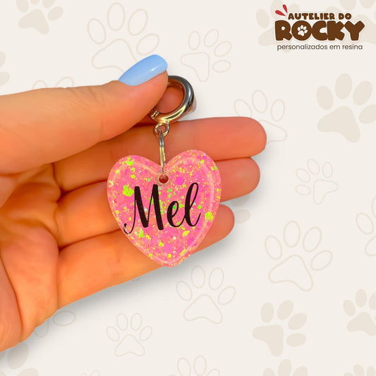 Tag Coração Rosa Bebê - Autelier do Rocky