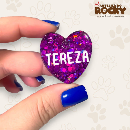 Tag Coração Roxo - Autelier do Rocky