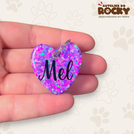 Tag Coração Roxo Mix - Autelier do Rocky