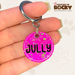 Tag Redonda Rosa Chock - Autelier do Rocky