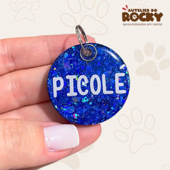 Tag Redonda Azul Escuro - Autelier do Rocky