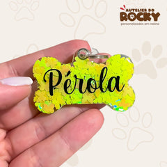 Tag Osso Borboletas Verdes - Autelier do Rocky