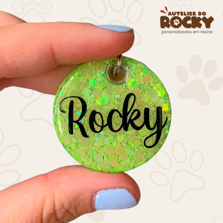 Tag Redonda Verde Claro - Autelier do Rocky