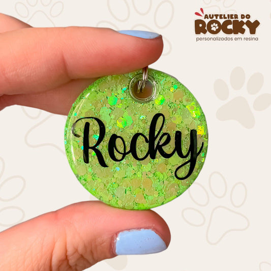 Tag Redonda Verde Claro - Autelier do Rocky
