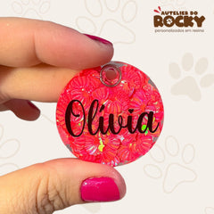 Tag Redonda Conchas Rosa - Autelier do Rocky