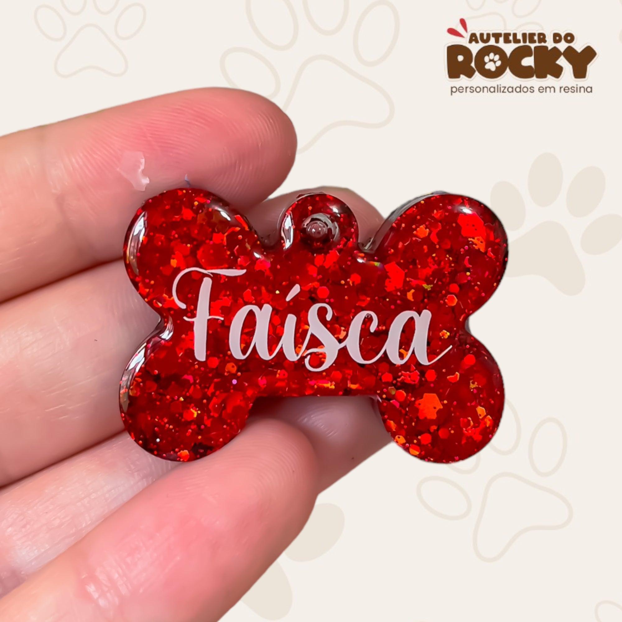 Tag Osso Vermelho - Autelier do Rocky
