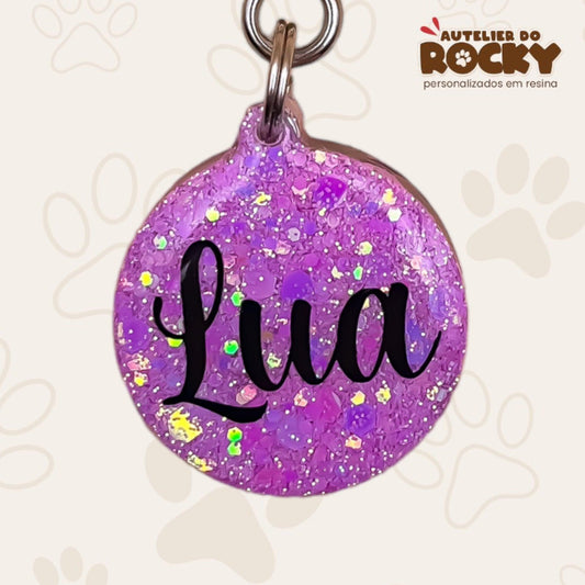 Tag Redonda Lilás - Autelier do Rocky