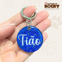 Tag Redonda Azul Escuro - Autelier do Rocky