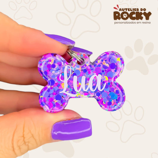 Tag Osso Roxo Mix - Autelier do Rocky