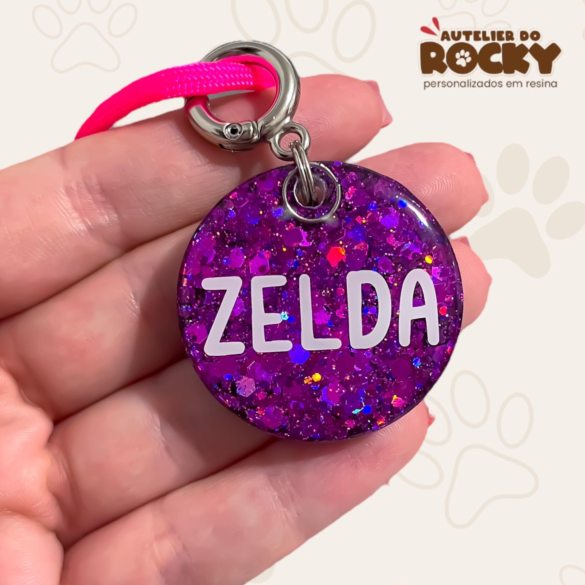Tag Redonda Roxo - Autelier do Rocky