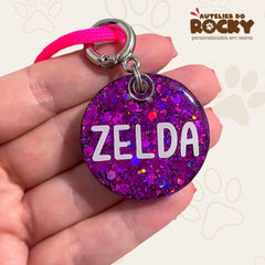 Tag Redonda Roxo - Autelier do Rocky