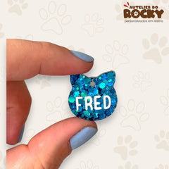 Tag Gatinho Azul Celeste - Autelier do Rocky