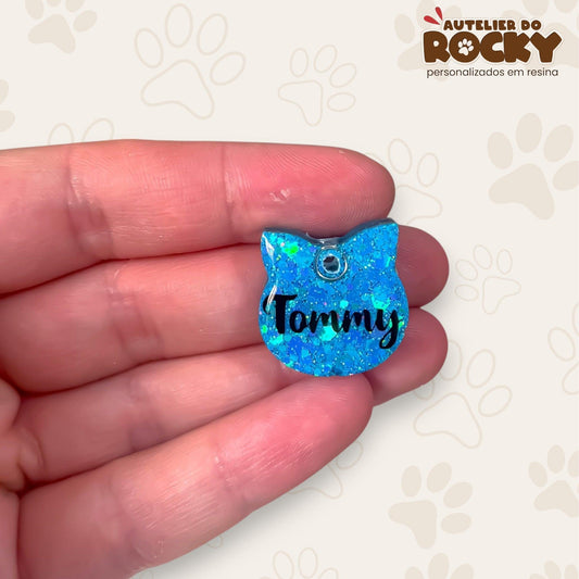 Tag Gatinho Azul Claro - Autelier do Rocky