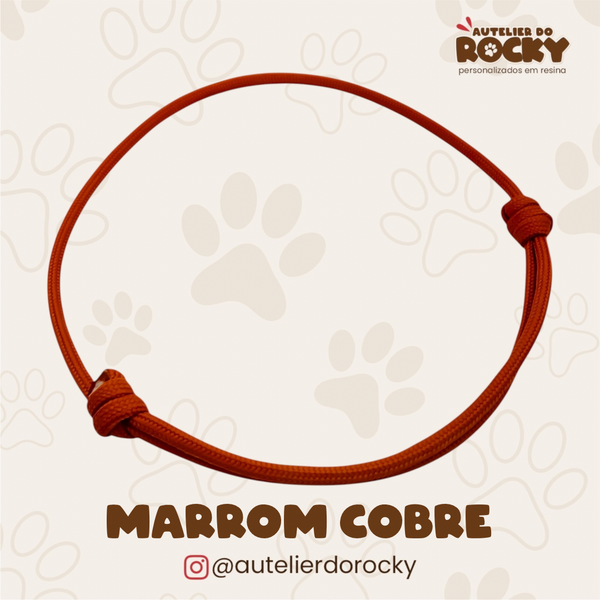 Coleira Paracord Marrom Cobre