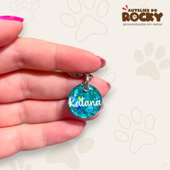 Tag Redonda Verde Esmeralda - Autelier do Rocky