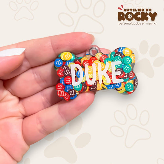 Tag Osso M&Ms - Autelier do Rocky