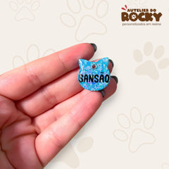 Tag Gatinho Azul Claro - Autelier do Rocky