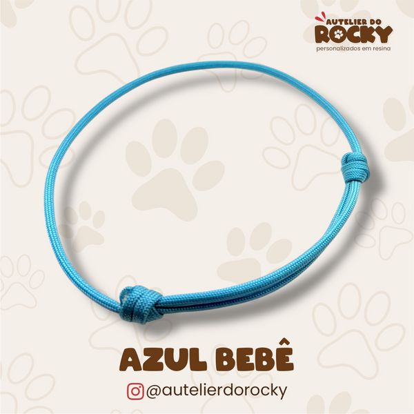 Coleira Paracord Azul Bebê