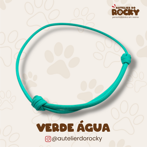 Coleira Paracord Verde Água