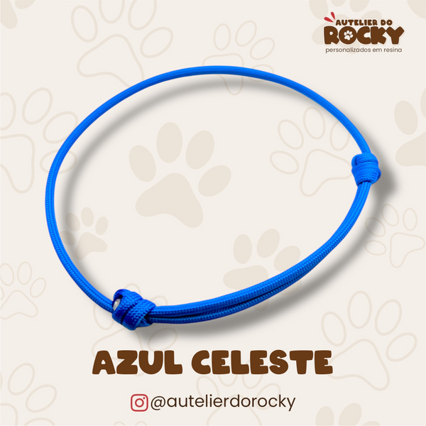 Coleira Paracord Azul Celeste