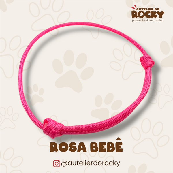 Coleira Paracord Rosa Bebê