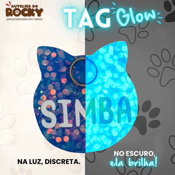 Tag Glow Gatinho Azul